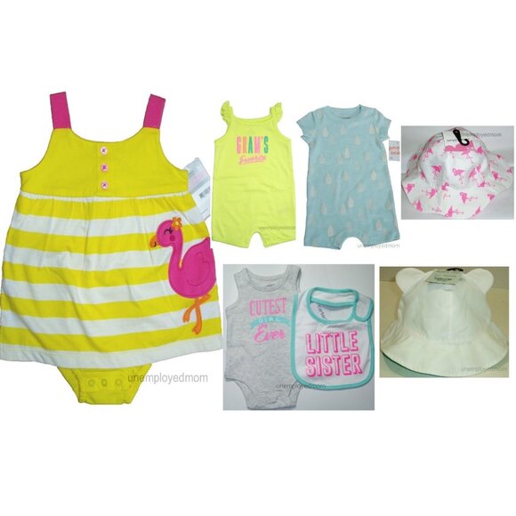 Romper Summer Outfit Sun Hat Dress Bib Bodysuit Grams Little Sister Cutest Girl